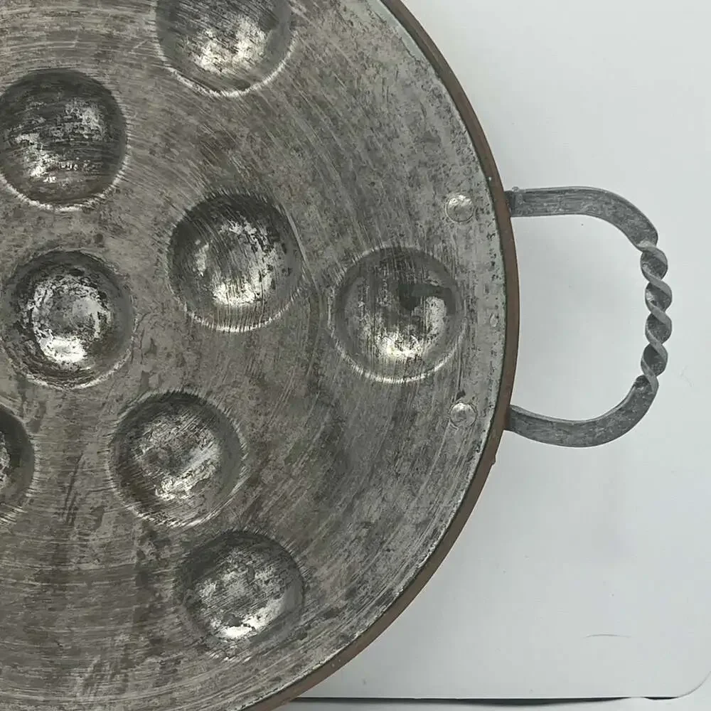 VTG 14” Round Copper Egg Poaching/Pastry Pan / Escargot Pan France